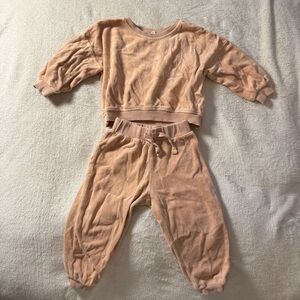 Peach Velour Kids' Tracksuit